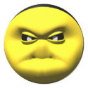 Yellow smiley face that is angry. stickers