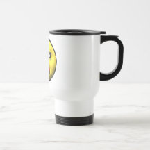 Yellow smiley sticking out tounge coffee mugs