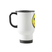 Yellow smiley sticking out tounge coffee mugs