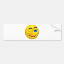 Yellow smiley that is winking bumper sticker