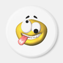 Yellow smiley that went nuts fridge magnets