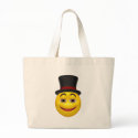 Yellow smiley wearing a top hat bags