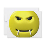 yellow smiley with fangs invitations