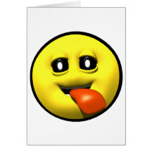 Yellow smiley with his tounge hangin out card
