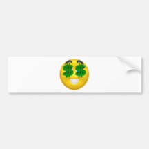 yellow smiley with money eyes bumper sticker