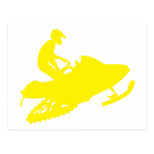 Yellow-Snowmobiler Post Cards