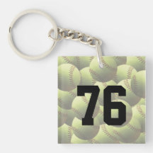 Yellow Softball Wallpaper Acrylic Keychains