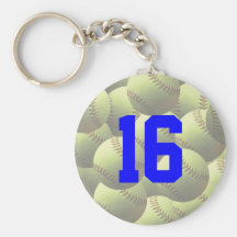Yellow Softball Wallpaper Keychains
