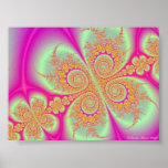 Yellow Spiral Butterflies Poster