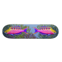 Yellow Spotted Anthias Coral Reef Fish Skateboard