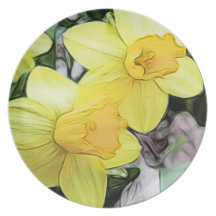 Yellow Spring Daffodils Plates