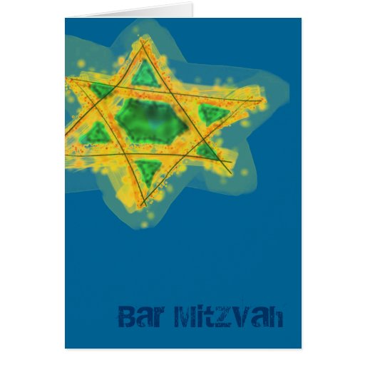 Yellow Star Bar Mitzvah Card | Zazzle