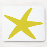 yellow starfish star mouse pad