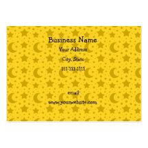 yellow stars and moon patterns business card templates