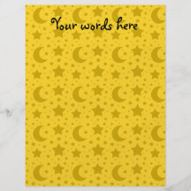 Yellow stars and moons pattern personalized flyer