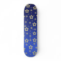 Yellow Stars Gradient Blue: Custom Skateboard