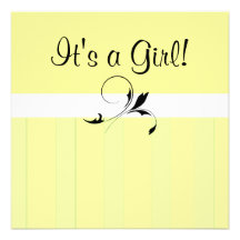 Yellow Stripe Baby Shower Invitation