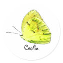 Yellow Sulphur Butterfly Personalized Stickers