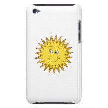 Yellow Summer Sun with a Happy Face. Barely There iPod Cases