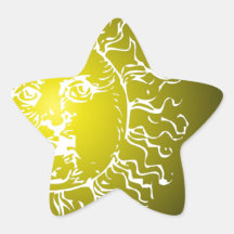 Yellow Sun and Moon Star Sticker