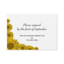 Yellow Sunflower Edge Wedding Response Card