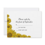 Yellow Sunflower Edge Wedding Response Card invitations