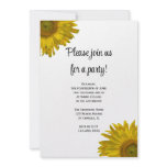 Yellow Sunflower Party Invitation
