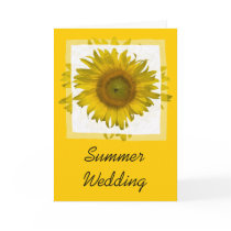 Yellow Sunflower Summer Wedding Announcement