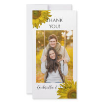 Yellow Sunflower Thank You Photo Card