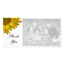 Yellow Sunflower Thank You Photo Card