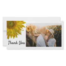 Yellow Sunflower Thank You Photo Card