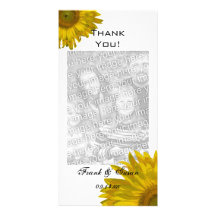 Yellow Sunflower Thank You Photo Card Template