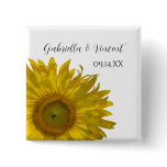Yellow Sunflower Wedding Button