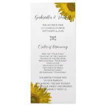 Yellow Sunflower Wedding Program