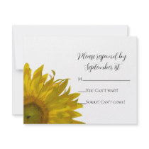 Yellow Sunflower Wedding RSVP Response Card