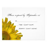 Yellow Sunflower Wedding RSVP Response Card Invitation