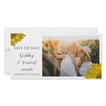 Yellow Sunflower Wedding Save the Date Photo Card