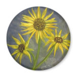 Yellow Sunflowers Blue Sky Oil Painting magnets