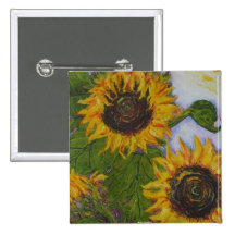 Yellow Sunflowers by Paris Wyatt Llanso Buttons