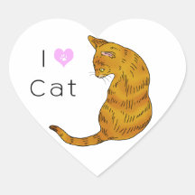 Yellow tabby cat (yellow eyes) stickers