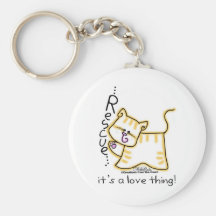 Yellow Tabby Rescue...it's a love thing! Keychain