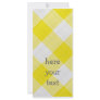 yellow table cloth custom rack cards
