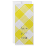 yellow table cloth rack cards