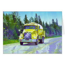 YELLOW TANKER TRUCK BIG RIG TRUCKERS Cards