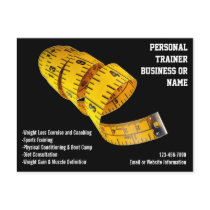 Yellow Tape Measure Personal Trainer Weight Loss Postcards