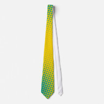 Yellow Teal Halftone tie