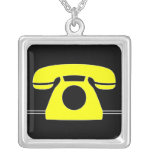 Yellow Telephone Personalized Necklace
