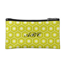 Yellow Tiled Hex Cosmetics Bag Cosmetic Bag