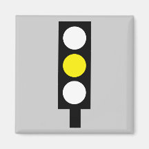 Yellow traffic light magnet
