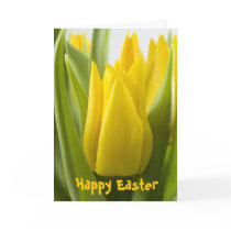 Yellow tulip flower ... Easter card